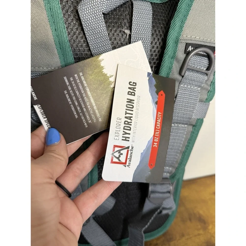 Hydration Bag Interior‎ Liquid Reservoir Avalanche Explorer 34oz Teal & Grey NEW